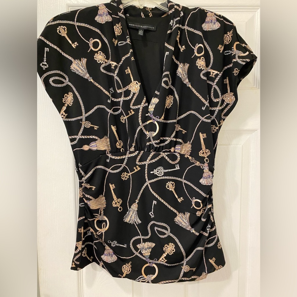 WHBM black tassels and keys fitted top